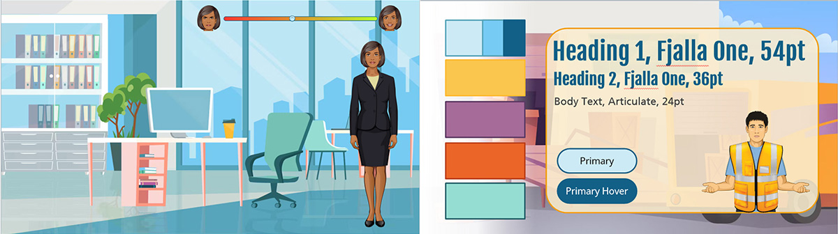 Visual mockups created by Jessica Kavanagh for Creative Ark's e-learning portfolio.