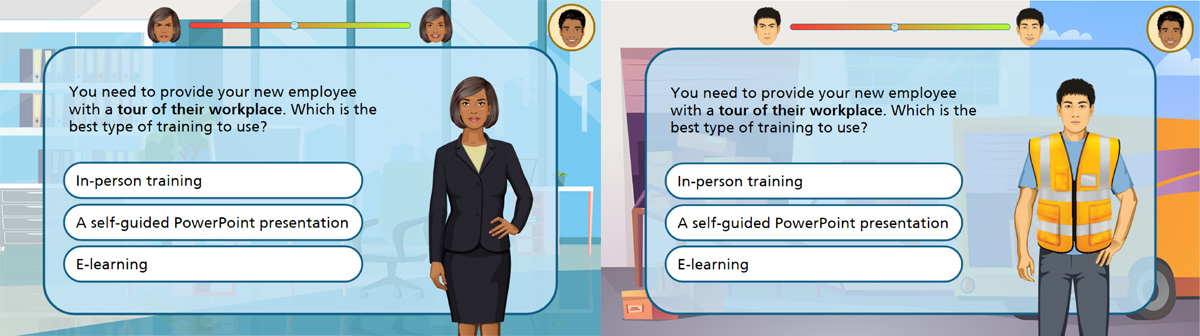 Example slides created by Jessica Kavanagh for Creative Ark's e-learning portfolio.